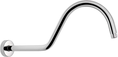 Miniatura 15 de Brazo de ducha en forma de S, tubo de extensión de cabezal de ducha de altura alta, conexión estándar de 1/2 pulgada con brida, impresionante