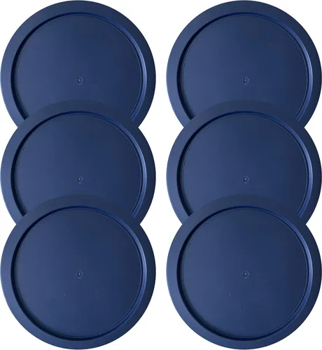 Miniatura 7 de Tapas de repuesto para recipientes de vidrio Pyrex para almacenamiento de alimentos de 4 tazas, tapas redondas de plástico de 6 pulgadas que se Azul