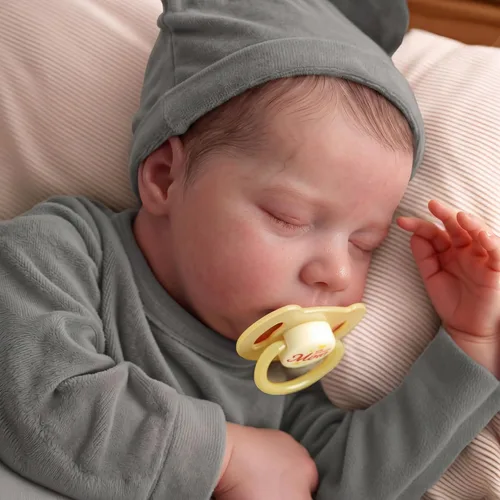 Miniatura 3 de JIZHI Reborn Baby Dolls Boy - Muñeca de bebé recién nacida realista de 20 pulgadas con cuerpo posable, muñecas de bebé de la vida real con gris