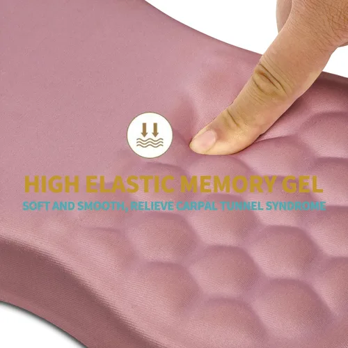 Miniatura 3 de Hokafenle Alfombrilla Ergonómica para Mouse con Soporte para Muñeca con Diseño de Masaje, Reposamuñecas para Aliviar el Dolor con Espuma HK004-Rosa