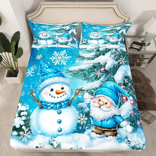 Miniatura 34 de Erosebridal Divertida sábana bajera ajustable de Halloween para niños, lindo juego de ropa de cama de calabaza fantasma, decoración de Halloween