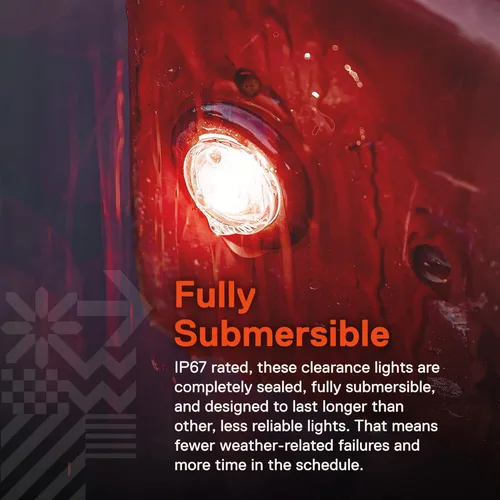 Miniatura 5 de TRUE MODS 10 piezas de luz de marcador LED de 3/4" de diámetro rojo para remolque de 12V [3 cables/Giro/Freno/Luces traseras TBT] [DOT FMVSS 108]