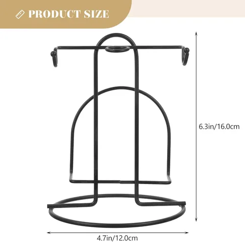 Miniatura 3 de CALLARON Soporte de metal para tazas y platos, organizador de mesa y platillos de hierro para oficina en casa y tienda, estante de escritorio
