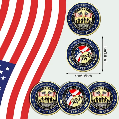 Miniatura 2 de 10 monedas militares de desafío de agradecimiento por tu servicio, desafío de apreciación militar, monedas coleccionables individuales para regalos