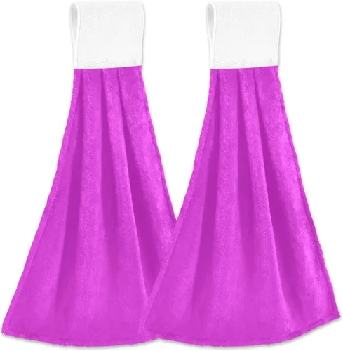 Miniatura 18 de Juego de 2 toallas de mano amarillas y naranjas, suaves, absorbentes, decorativas, para baño, secado rápido, barra de té, toalla colgante para baño
