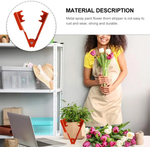Miniatura 5 de Yardwe Rose Thorn Stripper Alicates Paquete de 2 cortadores de rebabas de metal con resorte para herramienta de eliminación de espinas de tallo