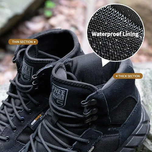 Miniatura 5 de FREE SOLDIER Waterproof Hiking Work Boots Men's Tactical Boots 6 Inches Lightweight Military Boots Breathable Desert Boots
