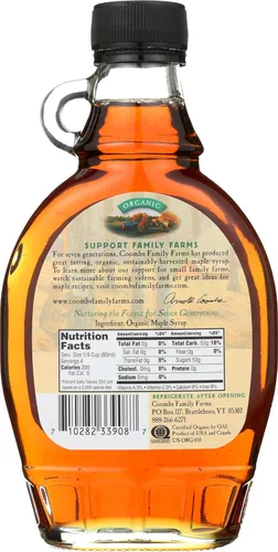 Miniatura 4 de Coombs Family Farms Jarabe de arce orgánico 100% puro grado A, ámbar rico, 8 onzas líquidas