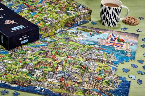 Miniatura 3 de Gibsons Games Beautiful Britain - Rompecabezas de 1000 piezas Rompecabezas sostenible para adultos Tablero 100% reciclado premium Gran regalo