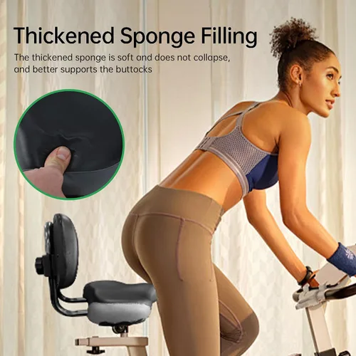 Miniatura 5 de Asiento ergonómico de gran tamaño para bicicleta con respaldo para hombres y mujeres, altura ajustable para triciclo, ciudad, viajero, bicicleta