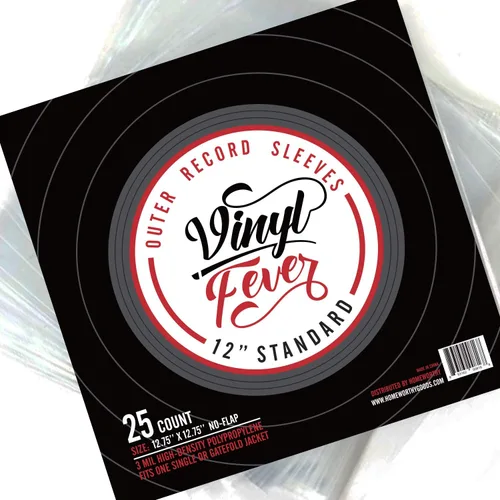 Vinyl Fever Fundas de disco [paquete de 25] – Fundas exteriores transparentes para álbumes – Fundas de vinilo de polipropileno duraderas de 3 mil de