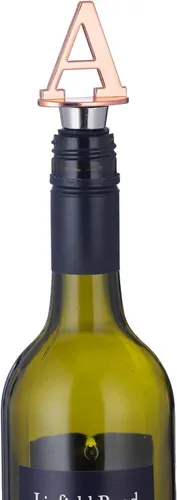 Miniatura 3 de Tapones de vino, tapones reutilizables para botellas de vino, chapado en oro rosa, tapón de vino con letra, regalo perfecto para vino, amplio uso