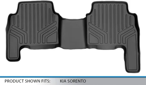 Miniatura 3 de SMARTLINER Alfombrillas de piso de ajuste personalizado, forro de segunda fila, color negro para Kia Sorento 2011-2013