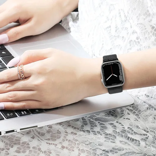 Miniatura 6 de Paquete de 3 bandas elásticas brillantes compatibles con Apple Watch Band de 1.99 pulgadas, 1.49 pulgadas, 1.57 pulgadas, 1.57 pulgadas, 1.61