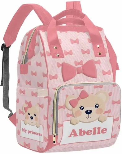 Miniatura 10 de Artsadd Bolsa de pañales con foto personalizada para mamá, mochila personalizada con correas para cochecito, bolsa de hombro de viaje grande, bolsa