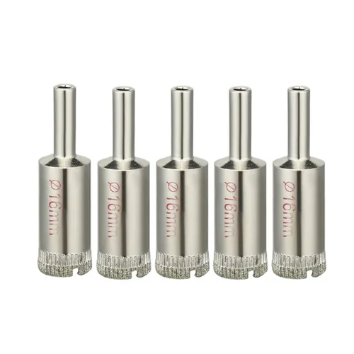 Miniatura 6 de uxcell 5 unids 0.551 in diamante recubierto agujero sierra brocas para vidrio cerámica azulejos mármol roca porcelana botellas ollas ladrillo
