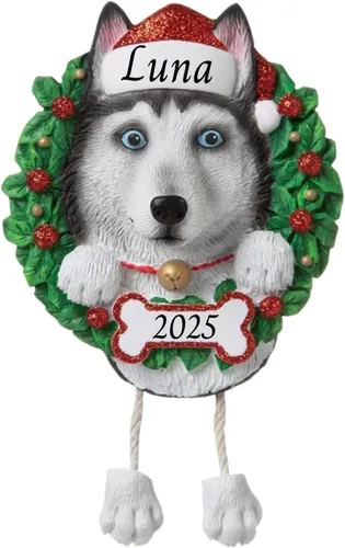 Miniatura 7 de Adornos personalizados para árbol de Navidad 2024 para mascotas – Razas de perros Beagle – Adorno personalizado de Feliz Navidad – Recuerdo