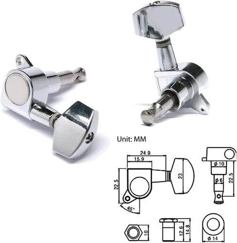 Miniatura 4 de Juego de accesorios de guitarra para guitarra, pasadores de puente de palisandro, tuercas de sillín (3 izquierdas + 3 derechas), 6 cuerdas