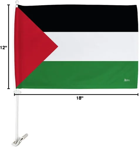 Miniatura 5 de Bandera de Palestina para ventana de coche, paquete de 2 unidades, bandera de Palestina para Carros, regalos pequeños, soporte para decoración