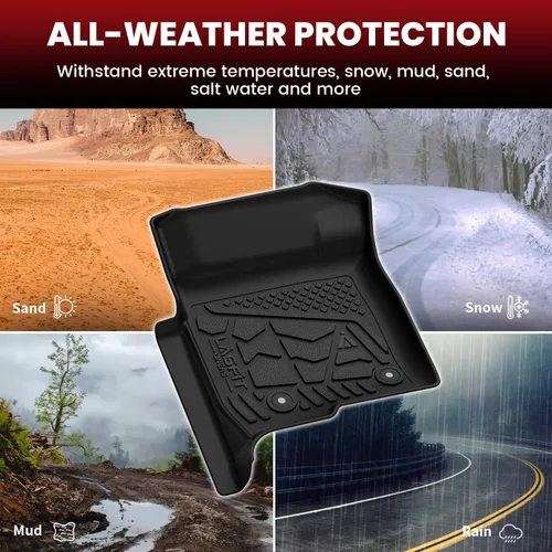 Miniatura 9 de LASFIT Alfombrillas para Ford F-150 2011-2014 SuperCrew, alfombra de la fila delantera con consola de flujo continuo, protector para todo