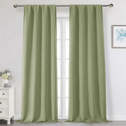 Miniatura 61 de Cortinas opacas para dormitorio, sala de estar, juego de 2 paneles de 54 pulgadas de largo, cortinas de oscurecimiento de habitación con aislamiento