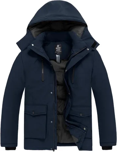 Miniatura 8 de wantdo Abrigo de invierno grueso para hombre, chaqueta de parka cálida con capucha