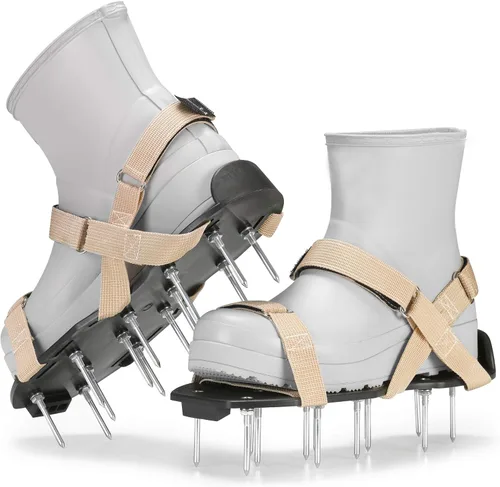 Zapatos aireadores de césped con correas de , premontados, totalmente ajustables, talla única, herramienta de césped y jardín que reduce la paja,