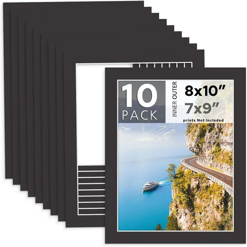 Miniatura 39 de MBC MAT BOARD CENTER, Paquete de 5 paspartús negros de 4x6 para fotos de 3x5, corte biselado, libre de ácido, grosor de 4 capas