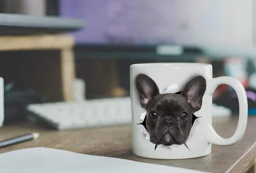 Miniatura 5 de Taza negra de bulldog francés – Taza de café divertida de cerámica – Regalo perfecto de bulldog francés – Bonita taza de café novedosa – Gran