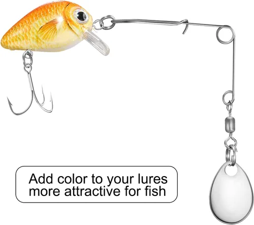 Miniatura 5 de Sumind 40 piezas de cuchillas giratorias de pesca, cebo giratorio, cucharas lisas, plataformas, cucharas de pesca, cuchillas, señuelos accesorios