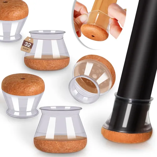 Miniatura 7 de Protectores de suelo para patas de silla cuadrados, protectores de suelo para patas de silla de silicona, tapas de fieltro, fortalecimiento