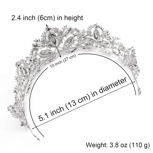 Miniatura 5 de Tiara de plata para boda, tiaras y coronas para mujer, tiara de reina de diamantes de imitación para mujer, corona de princesa, diadema
