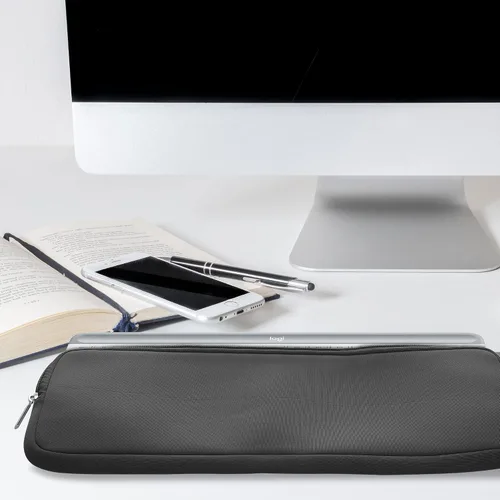 Miniatura 2 de kwmobile Funda de neopreno compatible con Logitech MK470, funda para teclado suave de viaje, color gris