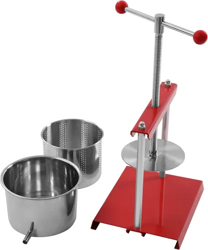 Miniatura 5 de Prensa manual de vino de frutas y hierbas para tintura de queso, máquina de prensa de barriles de acero inoxidable de 1.6 galones/6L para jugo