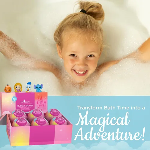 Miniatura 4 de Bombas de baño de princesa para niñas con juguetes sorpresa en el interior (paquete de 6) - Bomba de baño grande de burbujas efervescentes