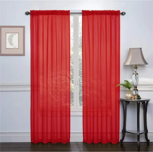 Miniatura 5 de RUTHYS TEXTILE 2 paneles de cortinas transparentes de gasa con bolsillo para barra, para dormitorio y sala de estar, 54 x 84 pulgadas de largo