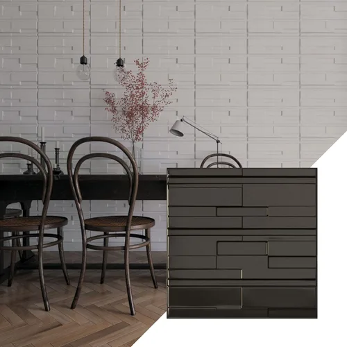 Miniatura 12 de Ekena Millwork 19 5/8 pulgadas de ancho x 19 5/8 pulgadas de alto, ladrillo desplazado EnduraWall decorativo 3D, cobre envejecido