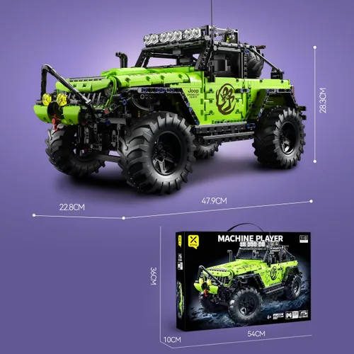 Miniatura 6 de Chodia Juego de construcción de camiones todoterreno con control remoto 1:8, autos Wrangler grandes RC 4x4 con aplicación móvil para adultos, niños