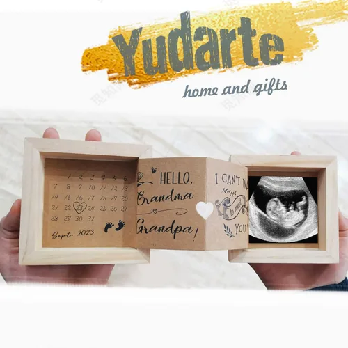 Miniatura 4 de Yudarte Regalos de recuerdo para abuelos por primera vez, anuncio de embarazo para abuela y abuelo, anuncio de bebé, ecografía, caja de imágenes