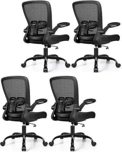 Miniatura 15 de Silla de oficina ergonómica 2026 – Silla de escritorio de malla con reposabrazos abatibles, altura ajustable y lumbar, cómodas sillas de computadora