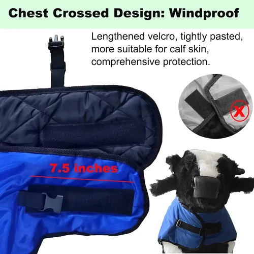 Miniatura 4 de Manta de pantorrilla, ropa cálida para pantorrillas, abrigo protector de pantorrillas, manta de cabra de oveja, para mantener a las vacas, cabras