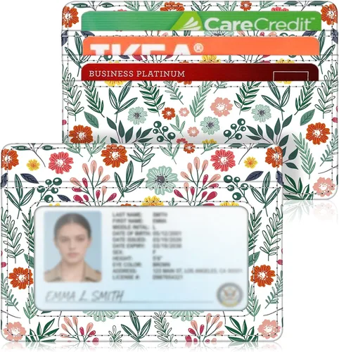 Miniatura 28 de Fintie Billetera delgada y minimalista para bolsillo frontal, con bloqueo RFID, tarjetero y ventana de identificación, para hombre o mujer