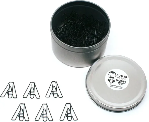 Miniatura 27 de Butler in the Home Elige tu letra favorita del alfabeto de la A a la Z o números del 0 al 9, 100 clips de papel de color negro para iniciales