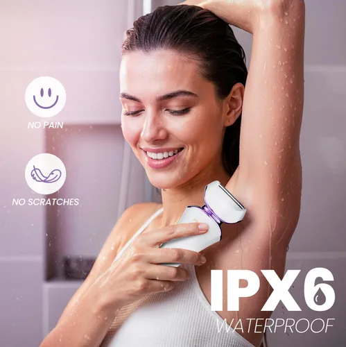 Miniatura 4 de PRITECH Maquinilla de afeitar eléctrica para mujer, afeitadora recargable para mujer, afeitadora portátil para piernas, brazos, axilas, bikini
