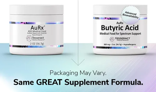 Miniatura 2 de AuRx Autism Spectrum Medical Food Powder para apoyar la salud intestinal, suplemento de ácido butírico estabilizado en un polvo sabroso para niños