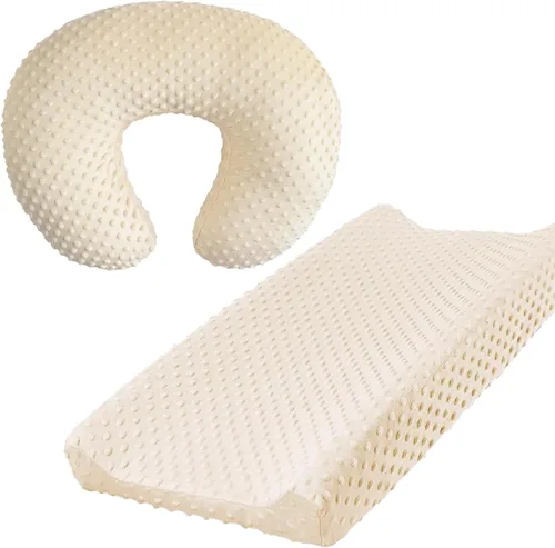 Miniatura 13 de Minky - Funda de almohada para lactancia materna, en forma de U, para bebé, niño y niña, solo funda (azul marino)