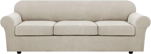 Miniatura 15 de H.VERSAILTEX - 3 fundas de sofá elásticas para 2 cojines de sofá. Fundas para muebles de sala de estar (funda base más 2 fundas de cojín de asiento)