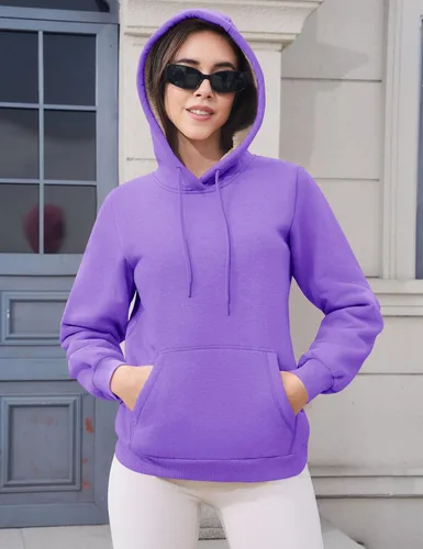 Miniatura 101 de MAGCOMSEN Sudaderas con capucha para mujer, con forro de sherpa, de vellón, para invierno, cálido, pesado, de algodón, con bolsillo
