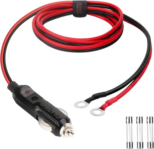 Miniatura 10 de CUZEC Adaptador de encendedor de cigarrillos macho de 15 A, cable de alimentación de 1.6 pies / 1.6 ft 16 AWG para inversor de automóvil, bomba