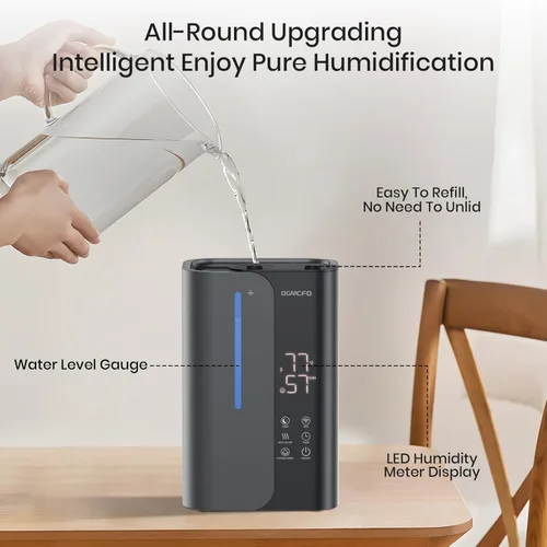 Miniatura 6 de OGACFO Humidificadores de Aire Inteligentes de 5L para Dormitorio con Aceites Esenciales, Humidificadores de Niebla Fría de Gran Capacidad de 50H